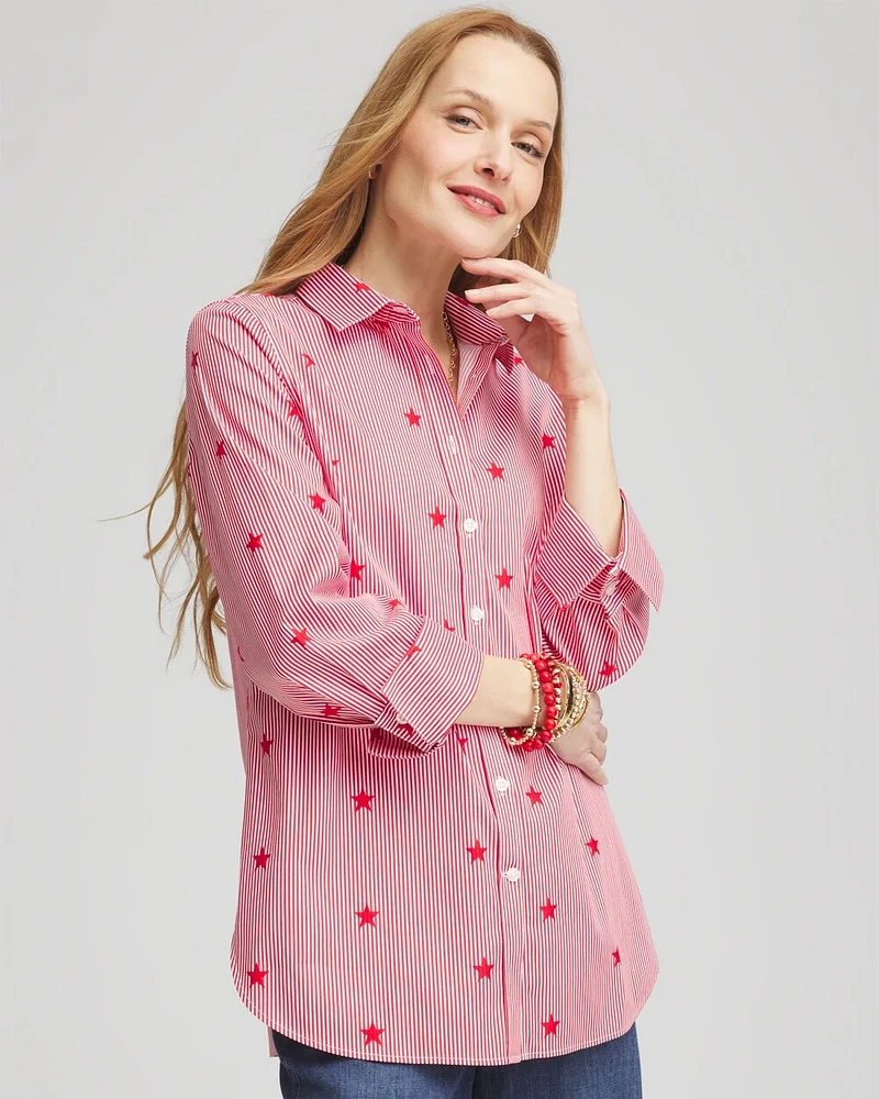 No Iron™ Stars & Stripes Sateen Shirt