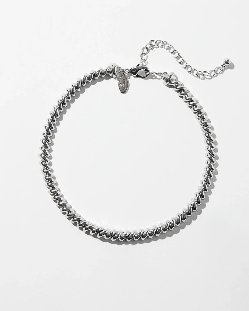 Silver Tone Collar Necklace