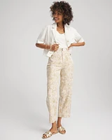 Printed Cropped Straight-Leg Pants