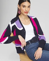 Intarsia Button Front Cardigan