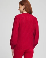 Shimmer Chiffon Pleated Blouse
