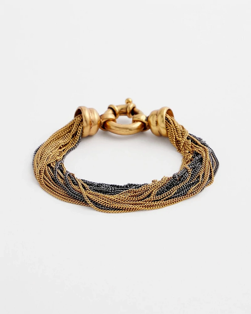 Multi Strand Mixed Metal Bracelet