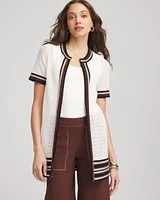 Pointelle High-Style Short-Sleeve Cardigan