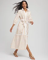 Striped Cotton-Gauze Shirtdress