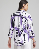No Iron™ Stretch Abstract Print 3/4 Sleeve Shirt