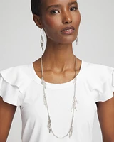 Silver Tone Leaf Necklace