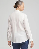 Twill Fringe Hem Shirt