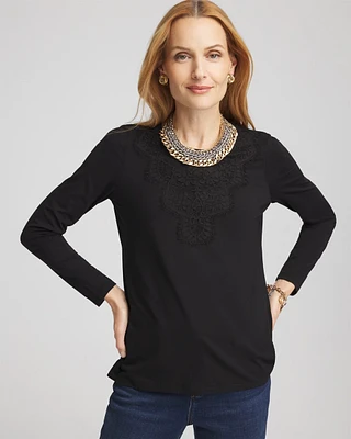 Touch of Cool™ Lace Neck Layering Tee