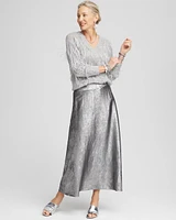 Metallic Satin Maxi Skirt