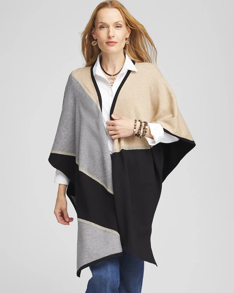Colorblock Lurex Ruana