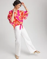 Ecovero™ Tie-Front Frill Sleeve Blouse