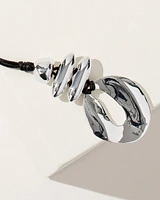 Silver Tone Adjustable Pendant Necklace