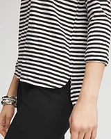 Striped Slub 3/4-Sleeve Tee