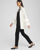 Travelers™ Collection Faux Fur Cuff Cardigan