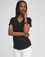 Cap Sleeve V-neck Tee