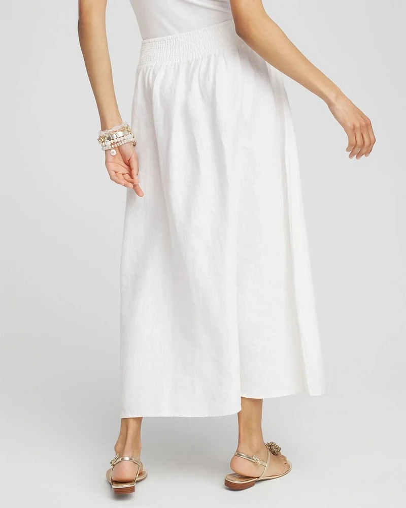 Linen A-line Midi Skirt