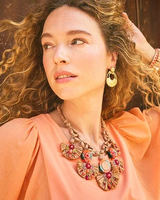 Tropical Floral Bib Necklace