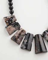 Genuine Agate Stone Bib Necklace