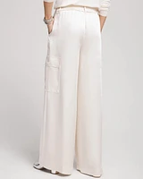 Satin Wide Leg Cargo Pants