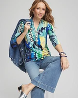 Touch of Cool™ Printed V-Neck Top