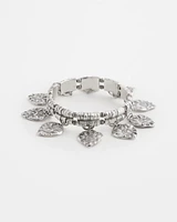 Silver-Tone Leaf Charm Bracelet
