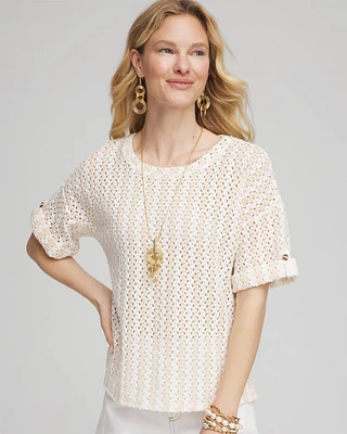 Textured Roll Cuff Tee