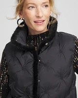 Nylon Fur Trim Puffer Vest