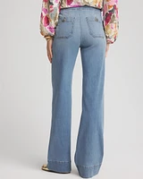 Pull-On Wide-Leg Jeans