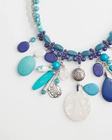 Mother-of-Pearl Howlite Bib Necklace