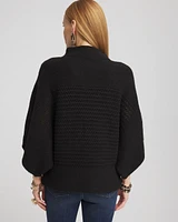 Mock Neck Dolman Sleeve Sweater Poncho