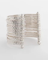 Silvertone Bracelet Stack Cuff