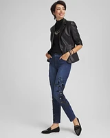 So Slimming® Girlfriend Embroidered Ankle Jeans