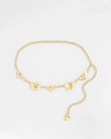 Gold-Tone Flowers Chain Belt