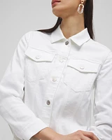 No Stain Cropped Shirttail Denim Jacket