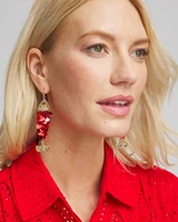 No Droop® Red Sequin Fish Earrings
