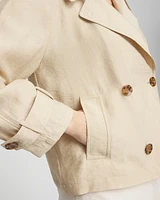 Double-Breasted Cropped Trench Coat