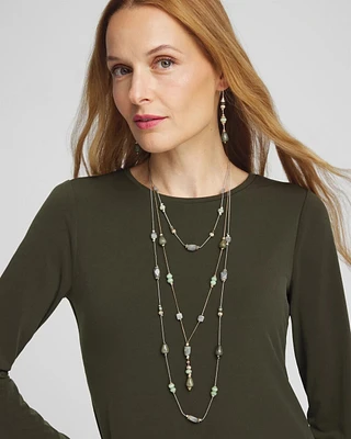 Natural Stone Layered Convertible Necklace