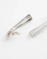 No Droop® Silver Tone Linear Clip-On Earrings