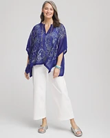 Woven Crinkle Chiffon Poncho