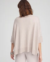 Cowl Neck Fringe Cashmere Blend Poncho