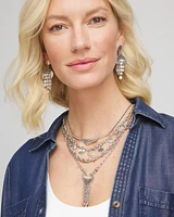 Multi Strand Silver Tone Convertible Necklace