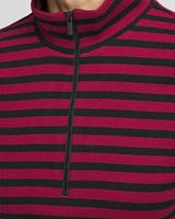 Zenergy® Stripe Mock Neck Zipper Tee