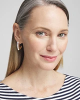 No Droop® Silver Tone Mini Hoops