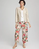Collarless Linen Blazer