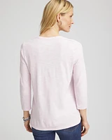 Floral Slub Scoop Neck Tee