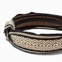 Black Woven Tribal Knotted Headband