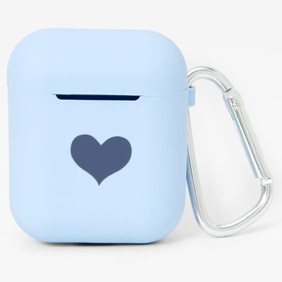 Baby Blue Heart Silicone Earbud Case Cover - Compatible With Apple AirPods®