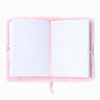 Bling Heart Pink Furry Lock Diary