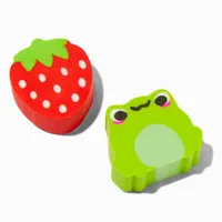 Strawberry Frog Erasers - 5 Pack