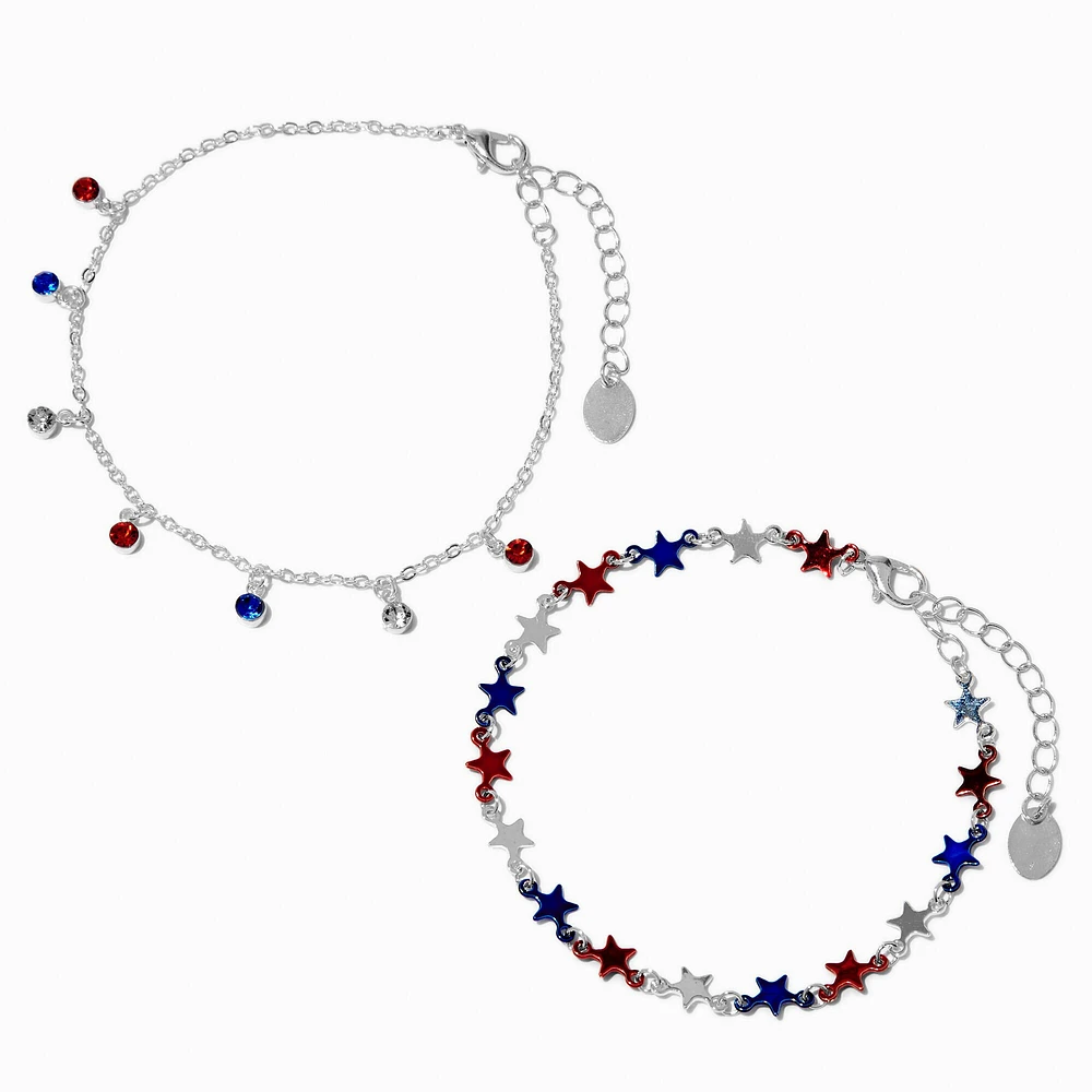 Red, White, & Blue Anklets - 2 Pack